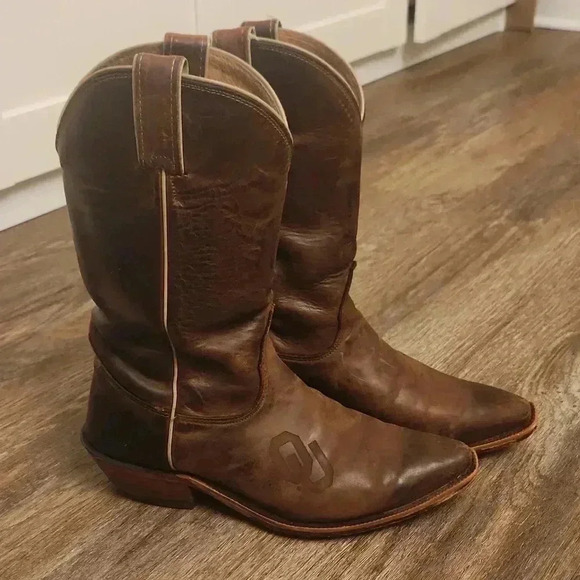 Nocona Shoes - Nocona OU Oklahoma University  Leather Cowboy Boots Womens 7